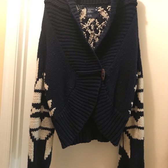 American Eagle Fair Isle ToggleWrap Sweater - Picture 3 of 5